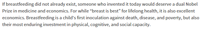 If breastfeeding did not already exist, ...